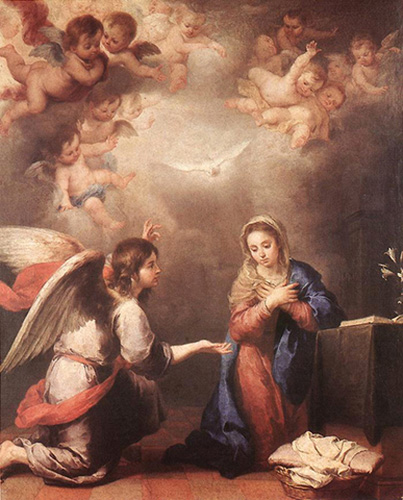 Bartolome Esteban Murillo of Seville, Spain - The Annunciation to Mary, Museo del Prado, Madrid, 1660.