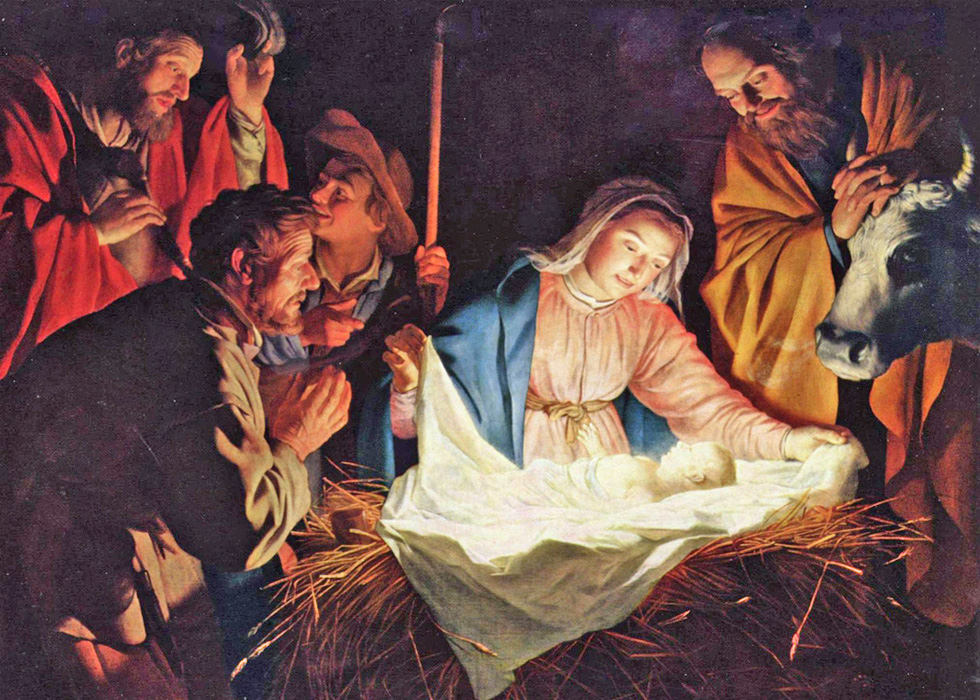 Gerrit van Honthorst of Utrecht, Netherlands - Adoration of the Shepherds, Wallraf-Richartz Museum, Cologne, Germany, 1622.